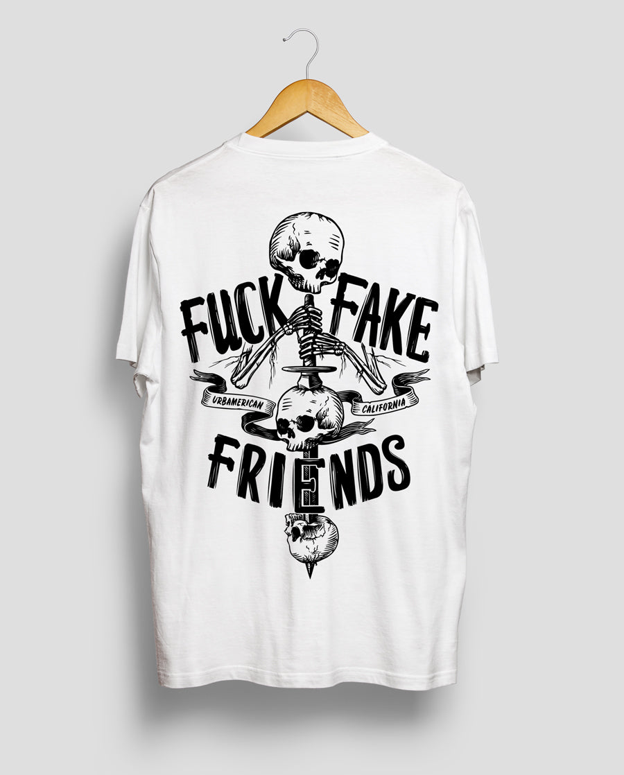 Urbamerican | F*ck Fake Friends White T-shirt